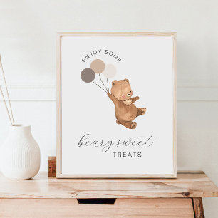Beary Sweet Trets Poster - Bear 3 Brown Balloation