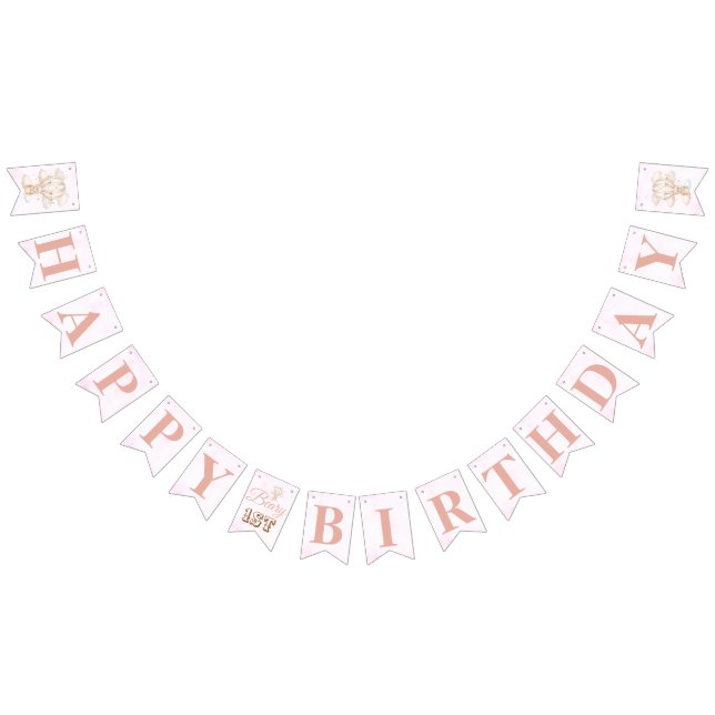 Beary Sweet Varmt Luftballong 1-årsdag Vimplar (Alla)