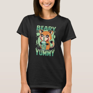 Beary Yummy Cute Red Panda Mjölk Tea 1 T Shirt