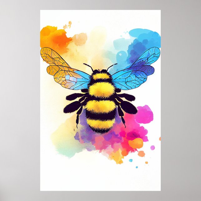Beas Vild Djurart Färg Art-målning Poster (Framsidan)