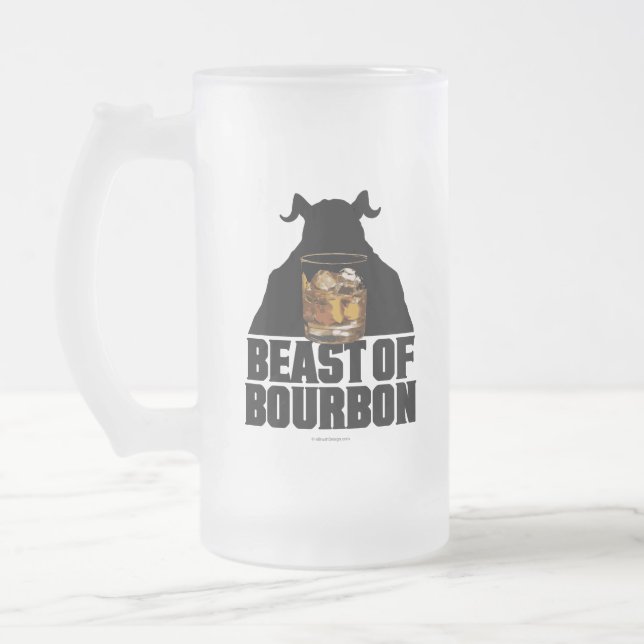 Beast av Bourbon Frosted Glass Beer Mugg (Vänster)