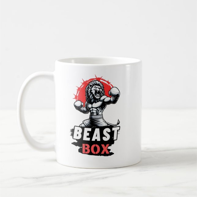 Beast Box - Lejon design för tangentbordsstart Kaffemugg (Vänster)