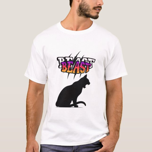 BEAST Cat - Fet attityd i en tyst skugga" T Shirt (Framsida)