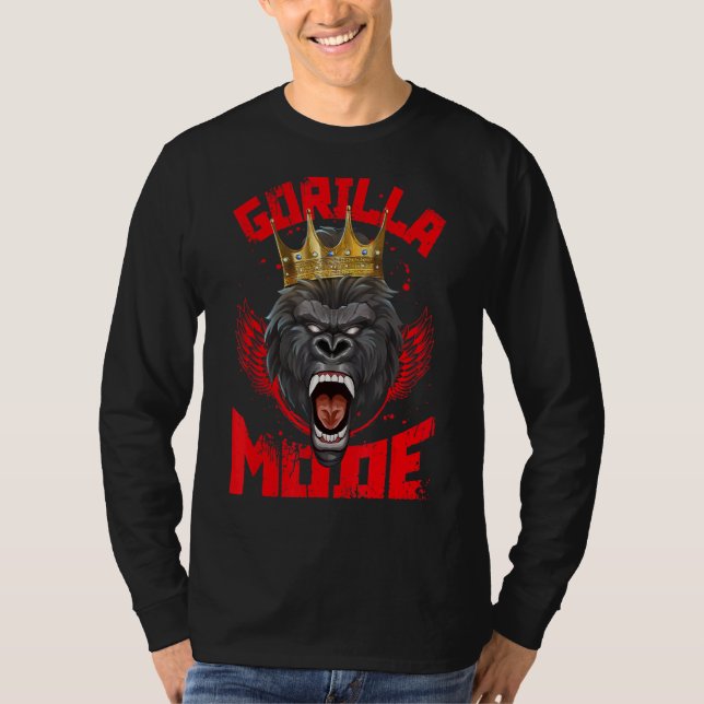 Beast för Gorilla Mode Fitness Gym Motivation-trän T Shirt (Framsida)