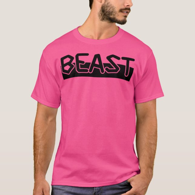 Beast Gym Fitness Workout Bodybuilding Motivation T Shirt (Framsida)