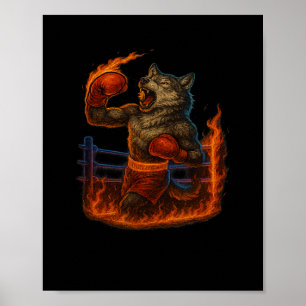 Beast Gym för Boxing Älskare Varg Mma Fighter Were Poster