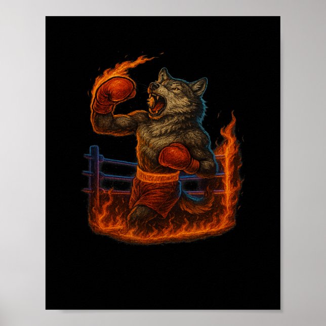 Beast Gym för Boxing Älskare Varg Mma Fighter Were Poster (Framsidan)