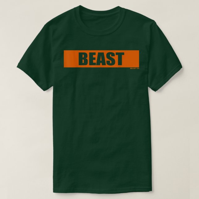 Beast Gym Motivation Orange Färg Training Fitnes T Shirt (Design framsida)