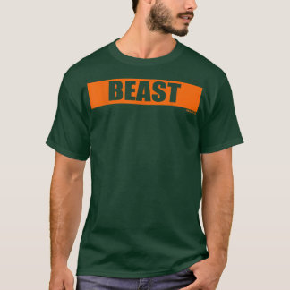 Beast Gym Motivation Orange Färg Training Fitnes T Shirt