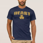 "Beast" Irländska försvaret Tee Shirt<br><div class="desc">Vare sig det stoppar brottet på 4:e nedåt eller slår till i viktrummet,  låt alla veta att du slått det HARD.</div>