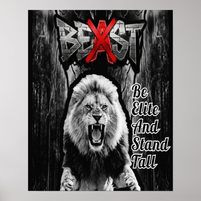 BEAST Lejontryck, Värdeaffischpapper (Semi-Gloss) Poster (Framsidan)