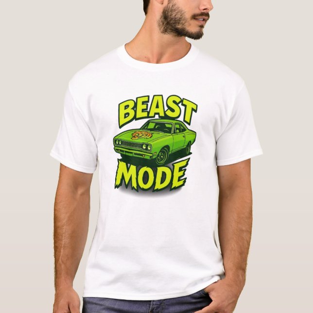 Beast Mode 1969 Plymouth Road Road Springer T Shirt (Framsida)