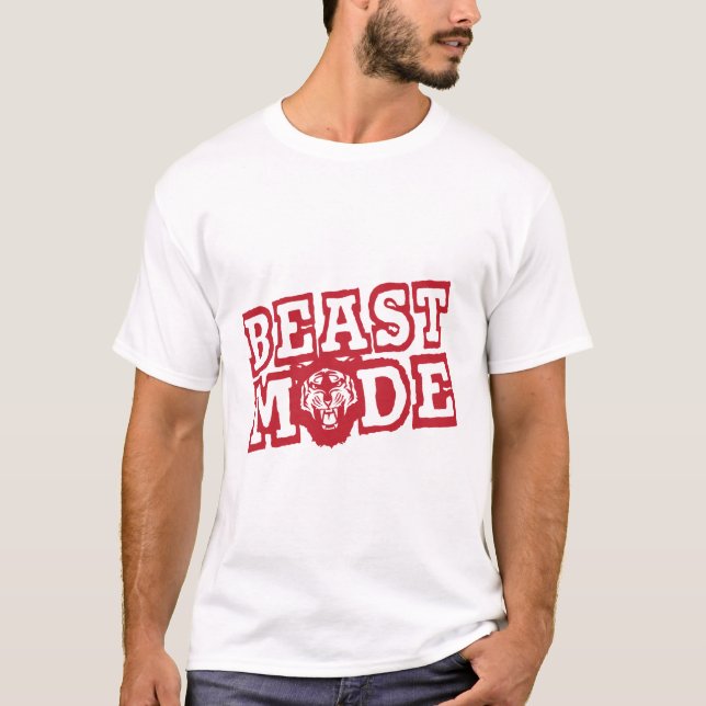 beast mode citation tigre rugit revolter t shirt (Framsida)