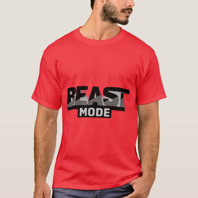 Beast Mode Fitness Motivation Quote T-Shirt (Framsida)