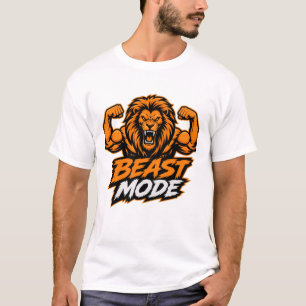 Beast Mode Lejon Bodybuilding Träningsgym T-Shirt. T Shirt