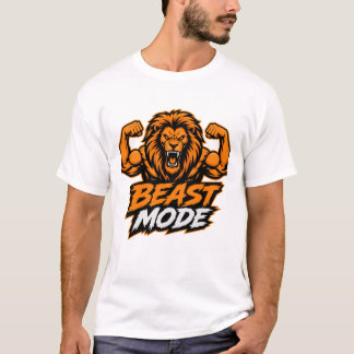 Beast Mode Lejon Bodybuilding Träningsgym T-Shirt. T Shirt