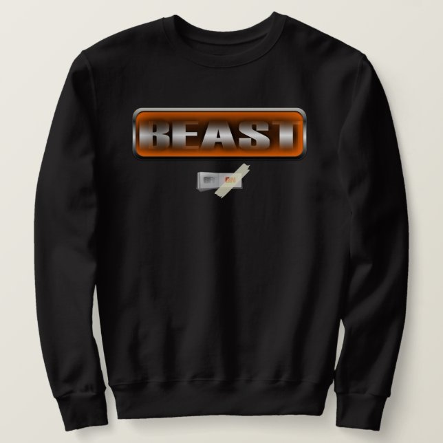 Beast Mode On Gymmotivation Grafik Lång Ärmad Tröja (Design framsida)