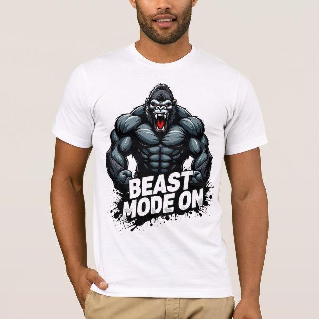Beast Mode On – Power Unleashed Gym Tee (Framsida)