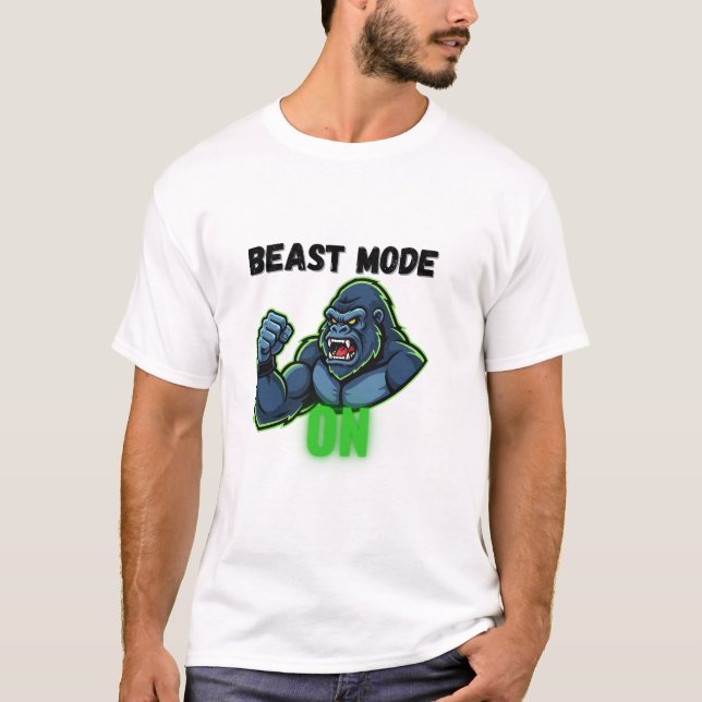 Beast Mode På – Motiverande Gym T Shirt (Framsida)