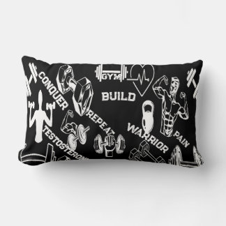 Beast Mode Switch BlacK Pillow Gym Motivering Lumbarkudde