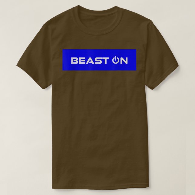 Beast om blå rektangulär grammotivationsegenskaper t shirt (Design framsida)