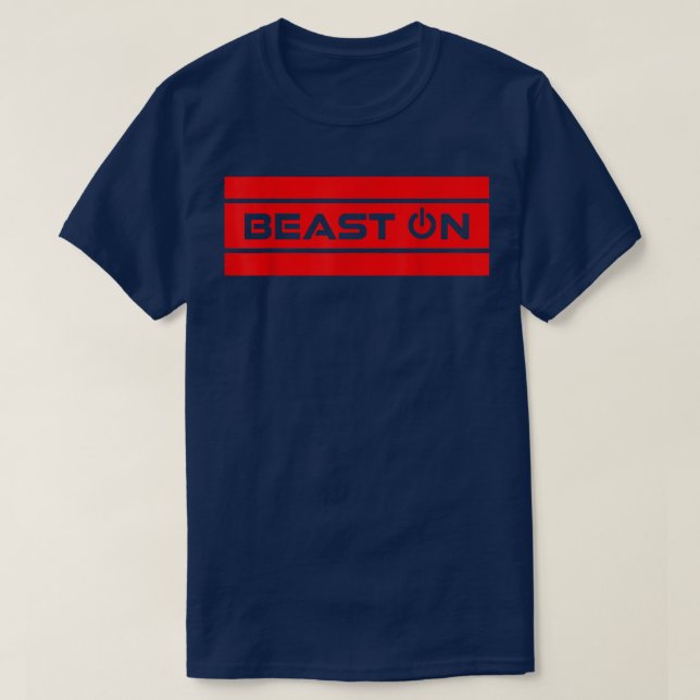 Beast OM Röd Modern Fitness Enkel gym Motivation T Shirt (Design framsida)