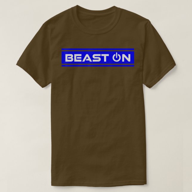 Beast ON Blue Gym Fitness Workout Gym Sayed Motiv T Shirt (Design framsida)
