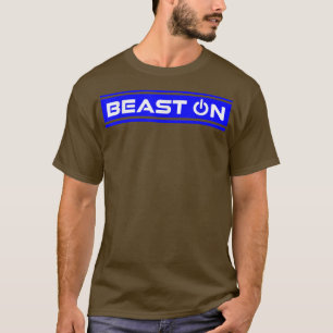 Beast ON Blue Gym Fitness Workout Gym Sayed Motiv T Shirt