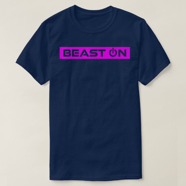 Beast ON Pink Gym Fitness Workout Gym Saying Motiv T Shirt (Design framsida)