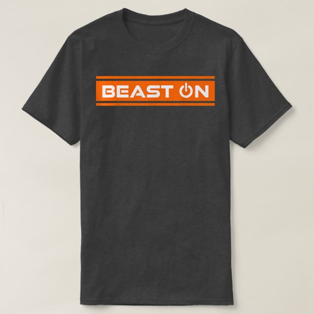 Beast på Orange Gym Fitness Workout Gym Soutmodem T Shirt (Design framsida)