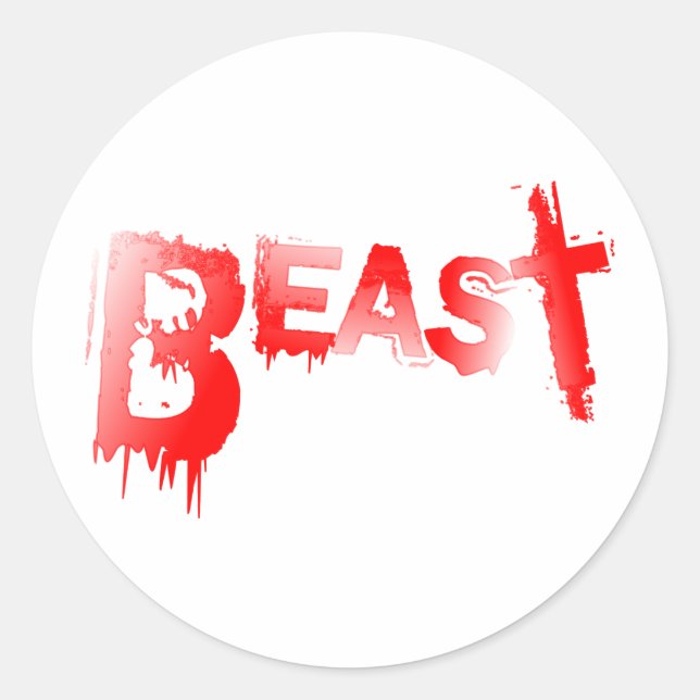 Beast Runt Klistermärke (Framsida)