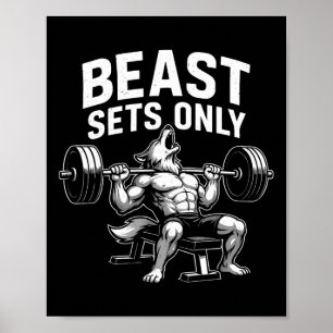 Beast Sets Endast Varg Gym Träning Fitness Bodybui Poster