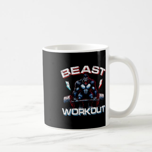 Beast Silverback Deadlift Gym Jokes Gorilla Workou Kaffemugg (Höger)