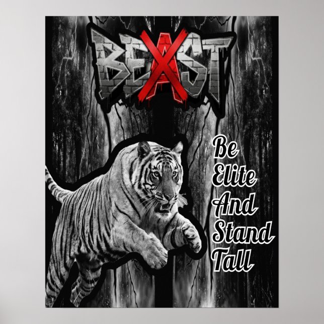 BEAST Tiger Print, Värde Posterpapper (Semi-Glans) Poster (Framsidan)