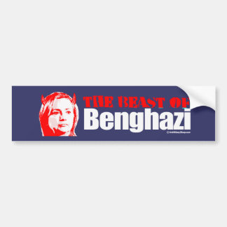 Beasten av Benghazi - Anti-Hillary - vit - .pn Bildekal