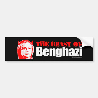 Beasten av Benghazi - Anti-Hillary - vit - .pn Bildekal