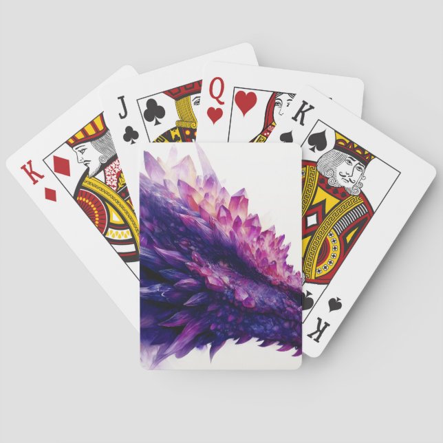 Beasten Fantasy Mystical Amethyst Crystal Dragon Casinokort (Baksidan)
