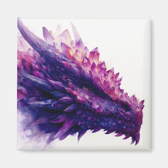 Beasten Fantasy Mystical Amethyst Crystal Dragon Magnet (Framsidan)
