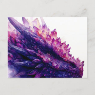 Beasten Fantasy Mystical Amethyst Crystal Dragon Meddelande Vykort
