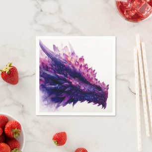 Beasten Fantasy Mystical Amethyst Crystal Dragon Pappersservett