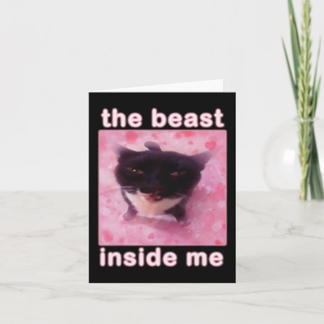 Beasten innanför mig Cat Funny Kort (Framsida)