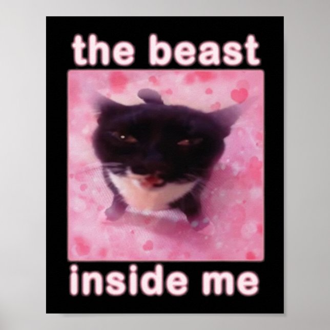 Beasten innanför mig Cat Funny Poster (Framsidan)