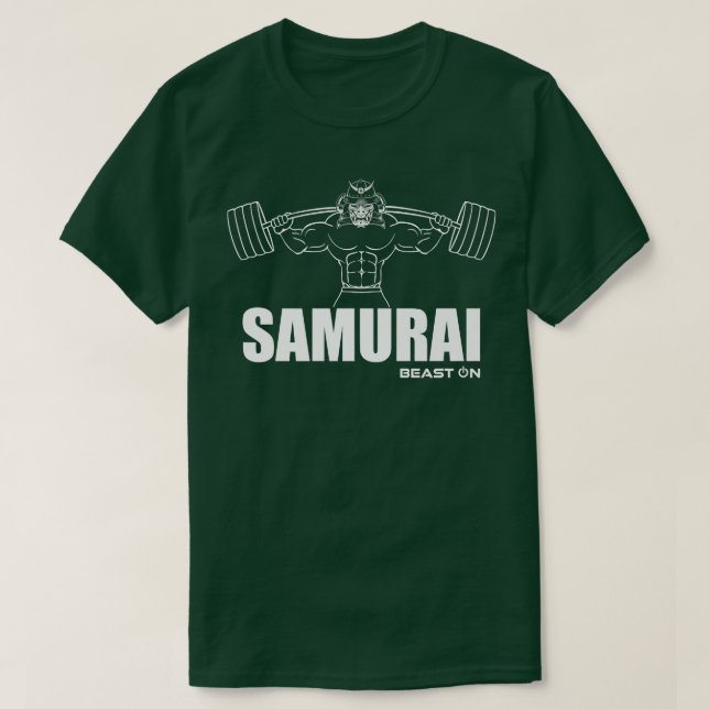 BEASTEN SAMURAI Fitness på gym Motivation Fitness  T Shirt (Design framsida)