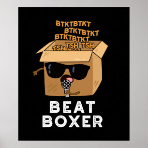 Beat Boxer Funny Beatboxer Box Pun Mörk BG Poster
