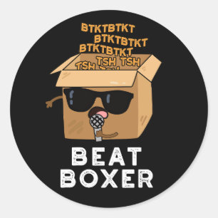 Beat Boxer Funny Beatboxer Box Pun Mörk BG Runt Klistermärke