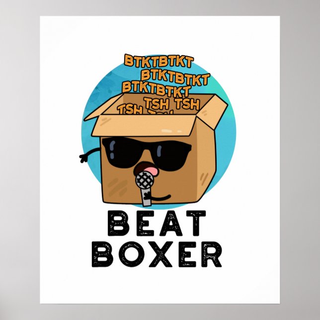 Beat Boxer Funny Beatboxer Box Pun Poster (Framsidan)
