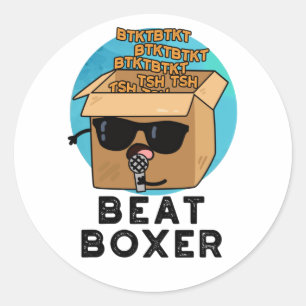 Beat Boxer Funny Beatboxer Box Pun Runt Klistermärke