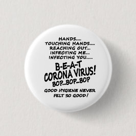 Beat Corona Virus Bra Hygiene Button Knapp