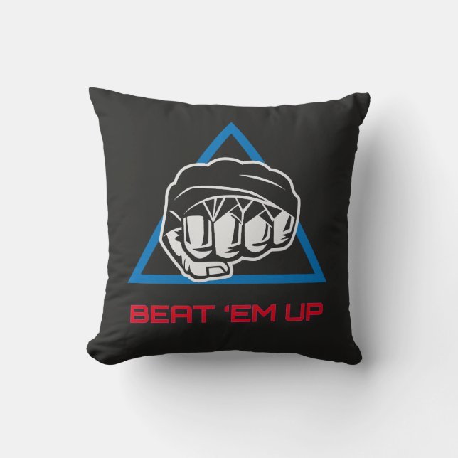 Beat Em Up Fighter Martial Arts Gaming Design Kudde (Framsida)