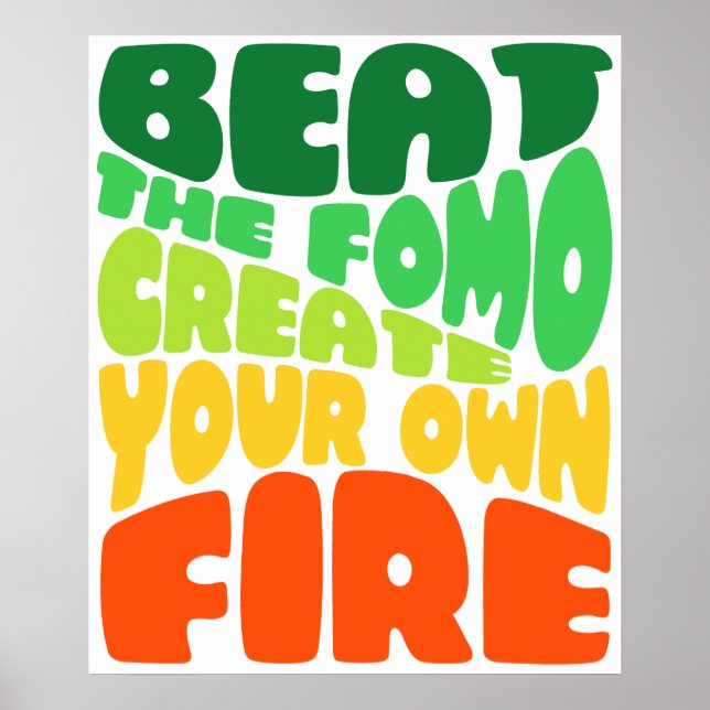 Beat formen - grönrött typografi poster (Framsidan)